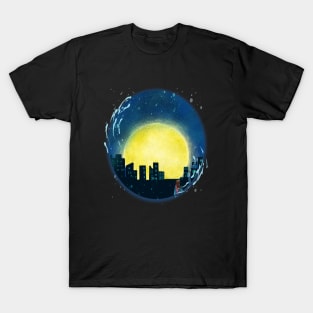 Midnight City Cute Art Girls Style T-Shirt